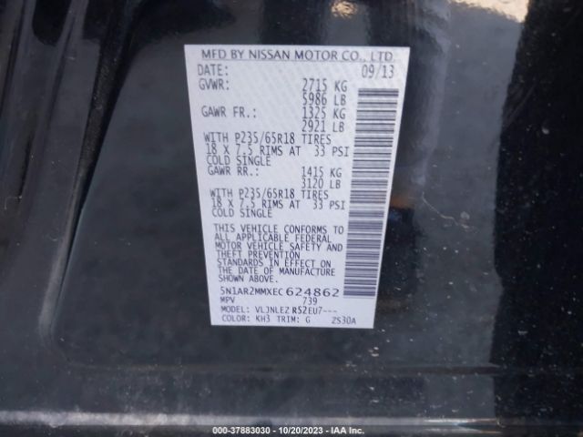 5N1AR2MMXEC624862 Nissan Pathfinder Sv