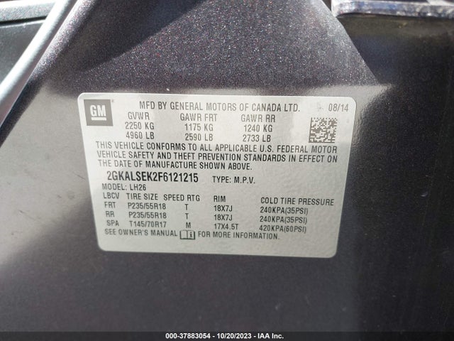 2015 GMC TERRAIN SLT-1 VIN: 2GKALSEK2F6121215