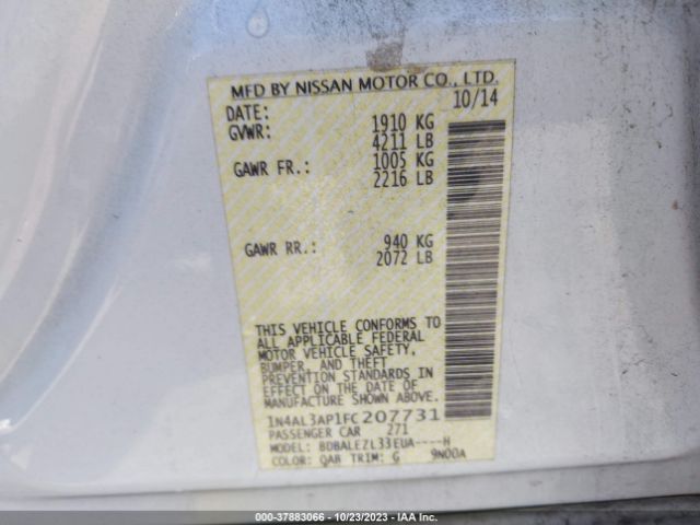 1N4AL3AP1FC207731 Nissan Altima 2.5 S