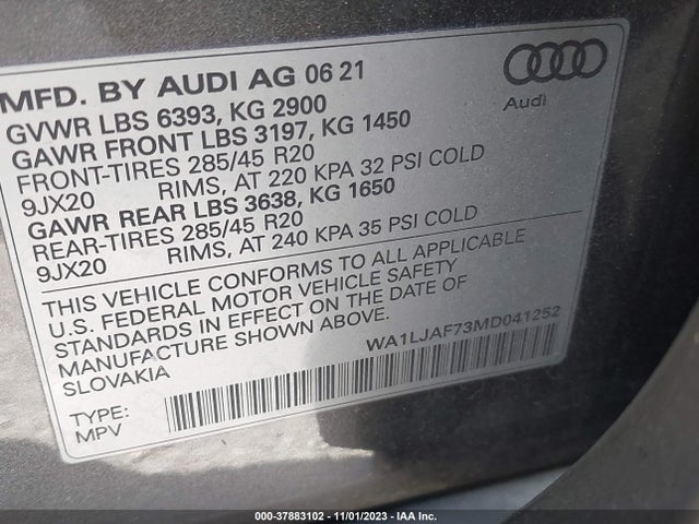 WA1LJAF73MD041252 Audi Q7 Premium Plus