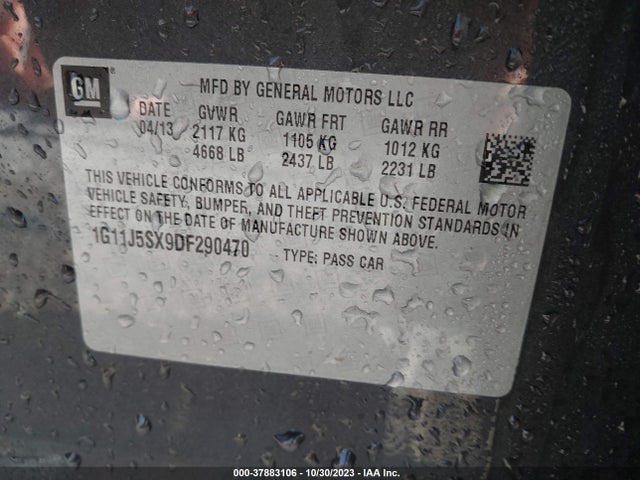 2013 CHEVROLET MALIBU 2LZ VIN: 1G11J5SX9DF290470
