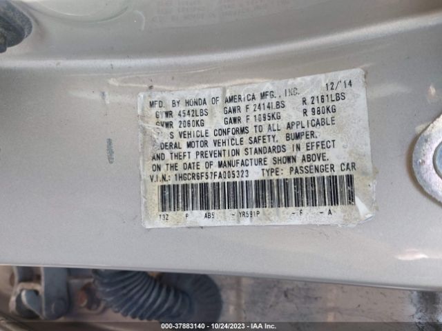 1HGCR6F57FA005323 Honda Accord Hybrid Ex-l