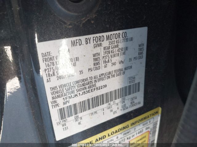 1FMJK1J53EEF52239 Ford Expedition El Xlt/king Ranch