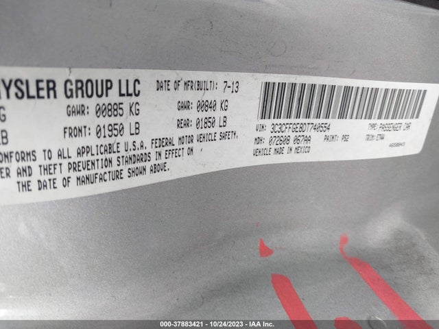 2013 FIAT 500E BATTERY ELECTRIC 3C3CFFGE8DT740554 Photo 8