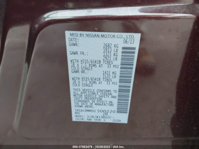5N1AL0MM0EC500220 Infiniti QX60