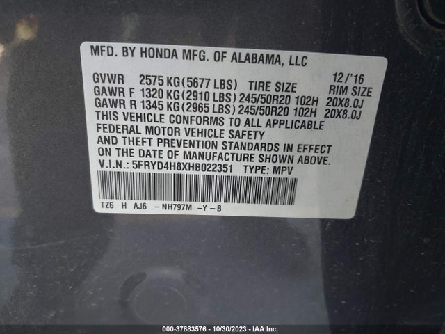 Acura Mdx W/advance Package 2017 5FRYD4H8XHB022351 Image 9