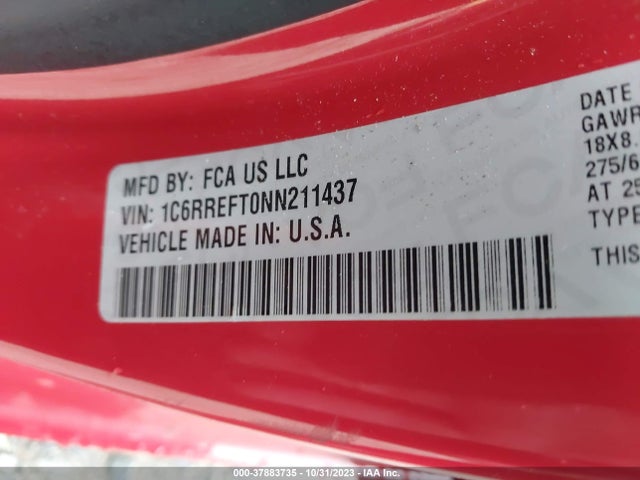 1C6RREFT0NN211437 RAM 1500 Big Horn