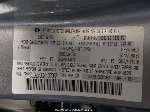 3MYDLBZV3GY107063 Scion IA