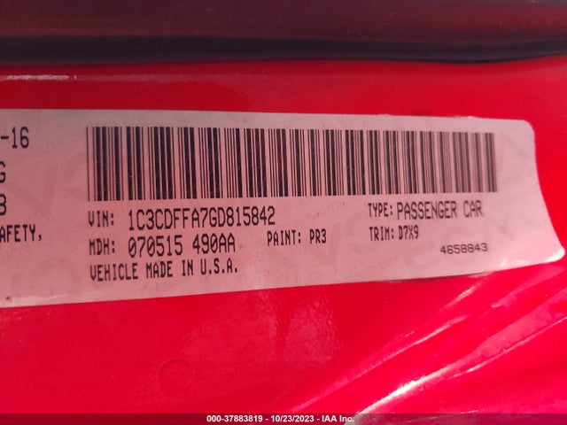 Dodge Dart 2016 1C3CDFFA7GD815842 Image 9