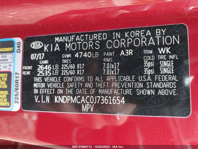KIA Sportage 2018 KNDPMCAC0J7361654 Image 22