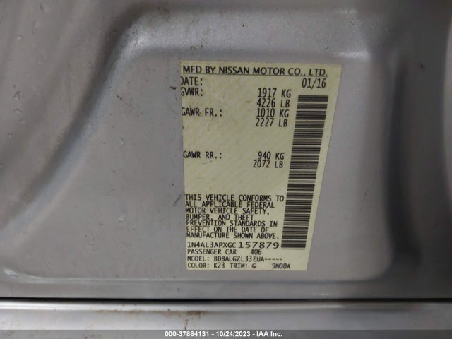 Nissan ALTIMA 2.5 2016 1N4AL3APXGC157879 Image 9