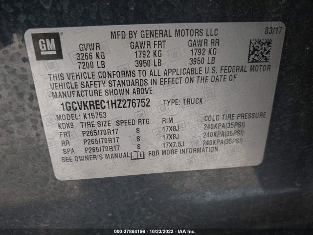 Chevrolet Silverado 1500 Lt 2017 1GCVKREC1HZ276752 Image 9