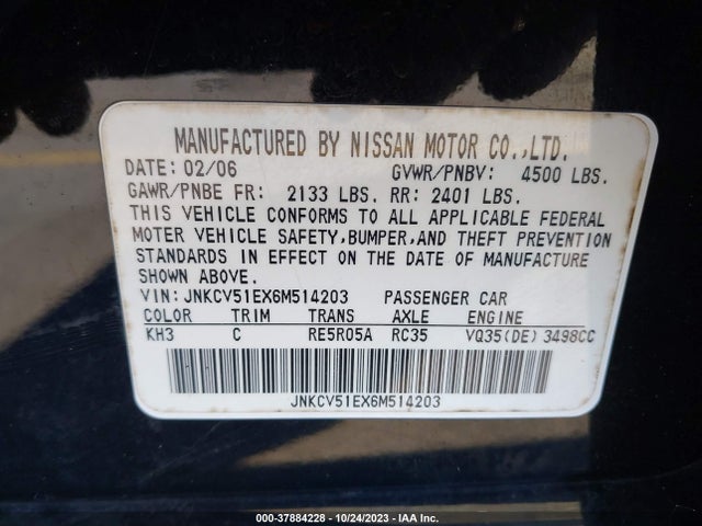 2006 INFINITI G35 SEDAN JNKCV51EX6M514203 Photo 8