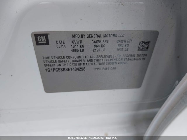 Chevrolet Cruze 1lt 2014 1G1PC5SB8E7404298 Image 9