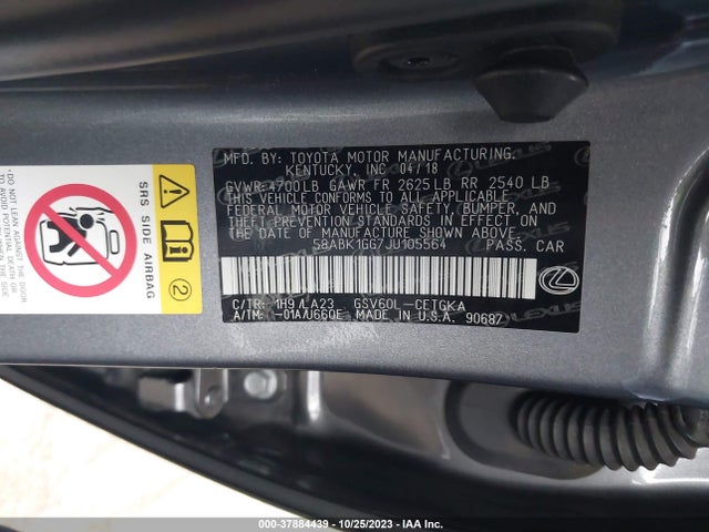 58ABK1GG7JU105564 Lexus Es Es 350