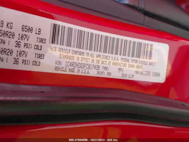1C4RDHDG5FC817439 Dodge DURANGO LIMITED