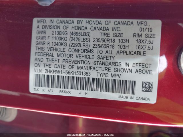 2HKRW1H56KH501363 Honda CR-V EX