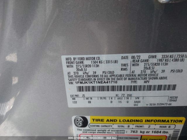 1FMJK1KT1NEA41710 Ford Expedition Max Limited