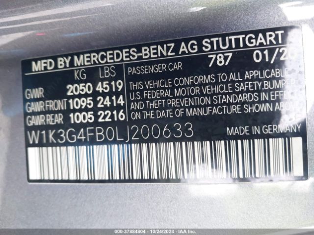W1K3G4FB0LJ200633 Mercedes-Benz A-class A 220