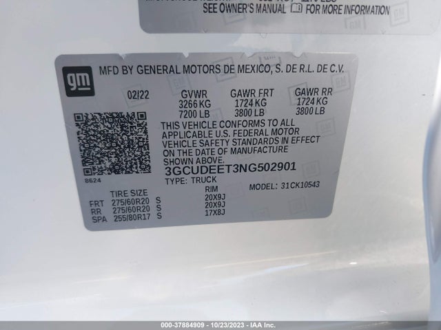 Chevrolet Silverado 1500 Rst 2022 3GCUDEET3NG502901 Image 9