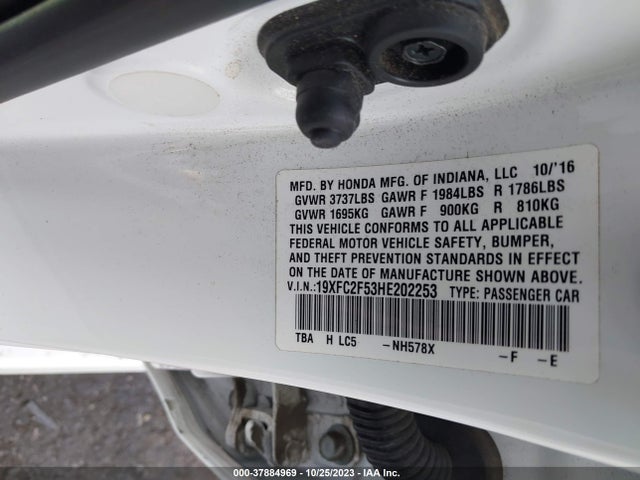 Honda Civic Sedan Lx 2017 19XFC2F53HE202253 Image 9