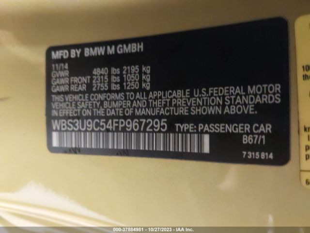 WBS3U9C54FP967295 BMW M4