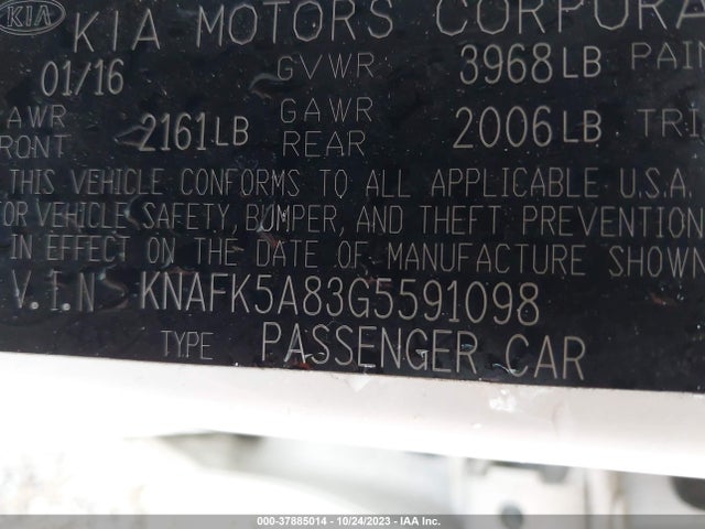 KIA Forte 5-door Lx 2016 KNAFK5A83G5591098 Image 9
