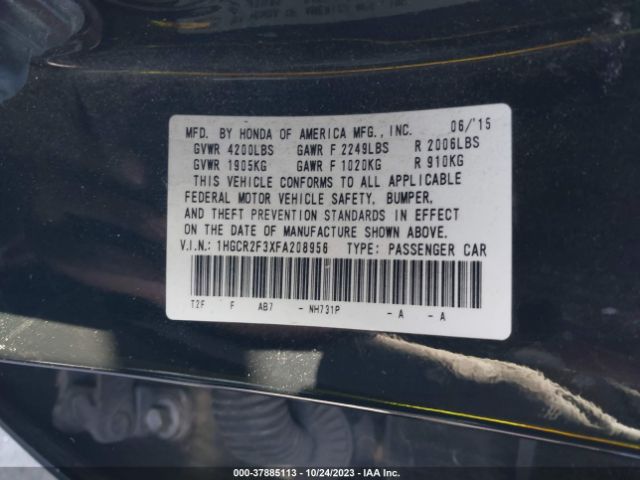 1HGCR2F3XFA208956 Honda Accord Sedan Lx