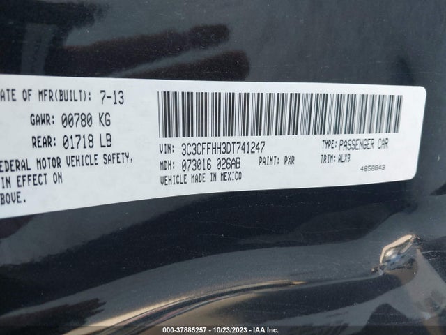 2013 FIAT 500 3C3CFFHH3DT741247 Photo 8