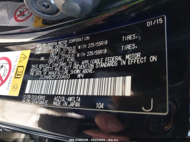 JTJYARBZ5F2004653 Lexus NX 200T