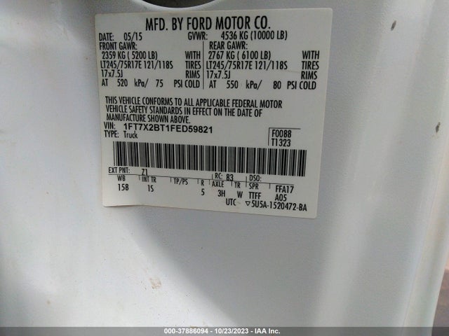 2015 Ford F-250, VIN: 1FT7X2BT1FED59821