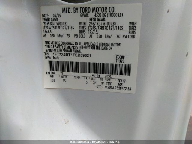 1FT7X2BT1FED59821 Ford Super Duty F-250 Srw Xlt/lariat/xl