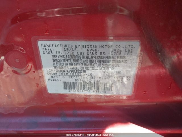 3N1CN7AP9GL852740 Nissan VERSA