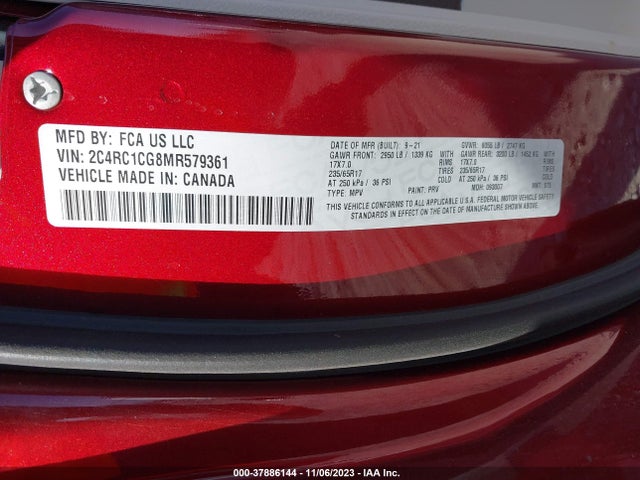 2C4RC1CG8MR579361 Chrysler Voyager Lx