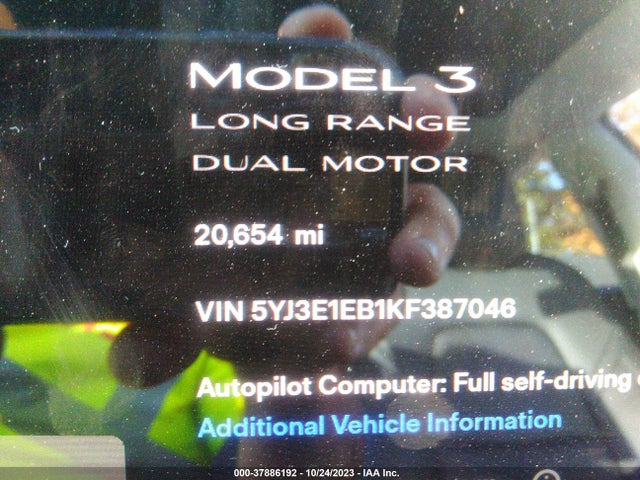 Tesla Model 3 Long Range 2019 5YJ3E1EB1KF387046 Image 7