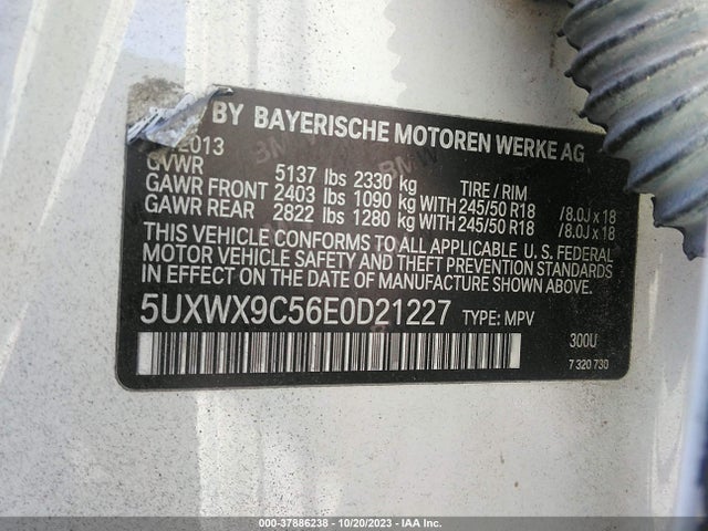 BMW X3 Xdrive28i 2014 5UXWX9C56E0D21227 Image 9