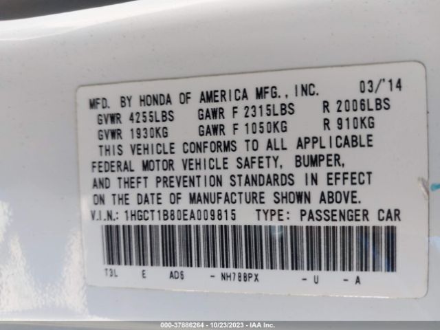 1HGCT1B80EA009815 Honda Accord Coupe Ex-l