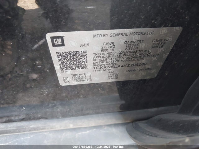 GMC ACADIA SLE 2019 1GKKNSLA4KZ288148 Image 9