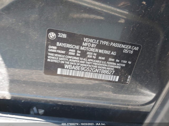 WBA8E9G52GNT88627 BMW 328I