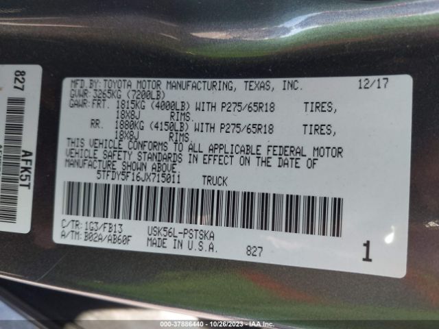 2018 TOYOTA TUNDRA 5TFDY5F16JX715011 Photo 8