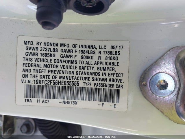 Honda Civic Lx 2017 19XFC2F56HE055555 Image 9