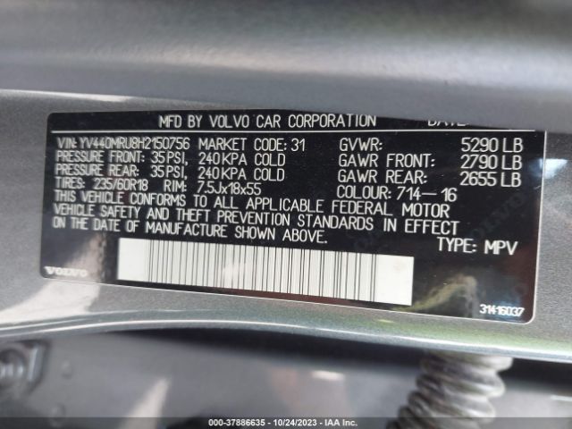 YV440MRU8H2150756 Volvo Xc60 Inscription