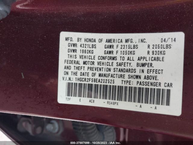 1HGCR2F58EA202525 Honda Accord Sedan Sport