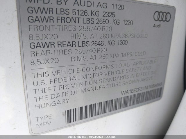 WA1EECF31M1058669 Audi Q3 S Line Premium Plus