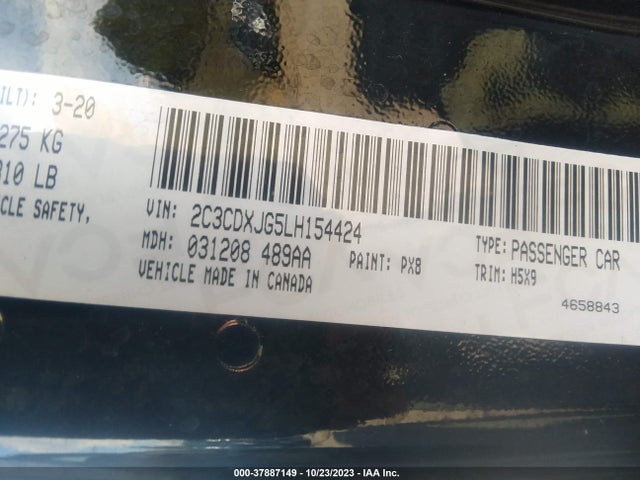 Dodge Charger Sxt Awd 2020 2C3CDXJG5LH154424 Image 9