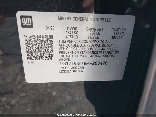 Chevrolet MALIBU LT 2023 1G1ZD5ST9PF203470 Image 9