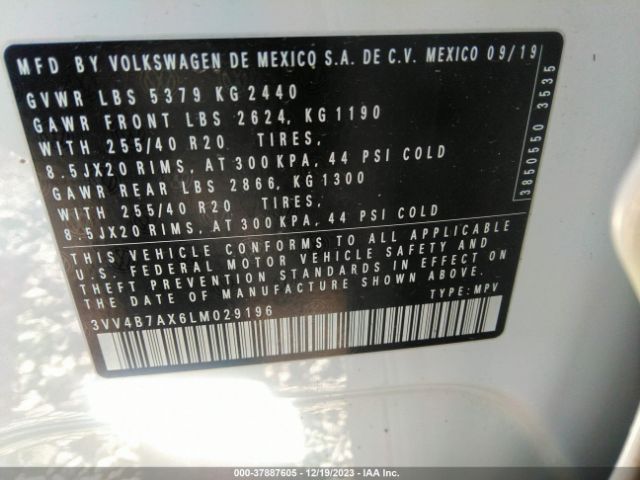 3VV4B7AX6LM029196 Volkswagen Tiguan 2.0t Sel Premium R-line