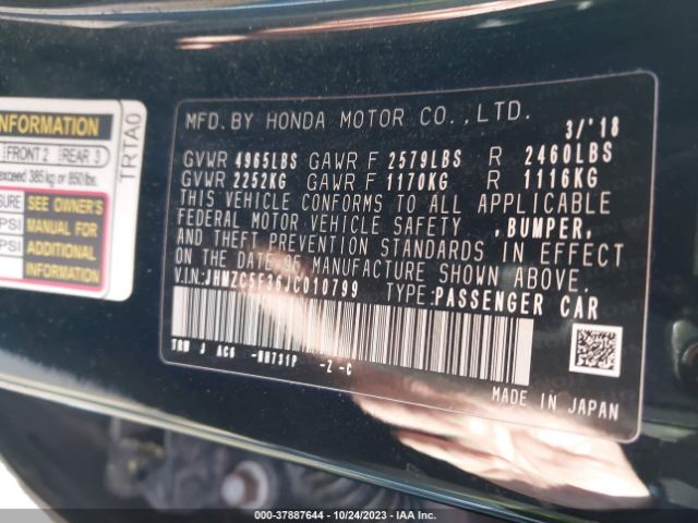 JHMZC5F36JC010799 Honda Clarity Plug-in Hybrid Touring