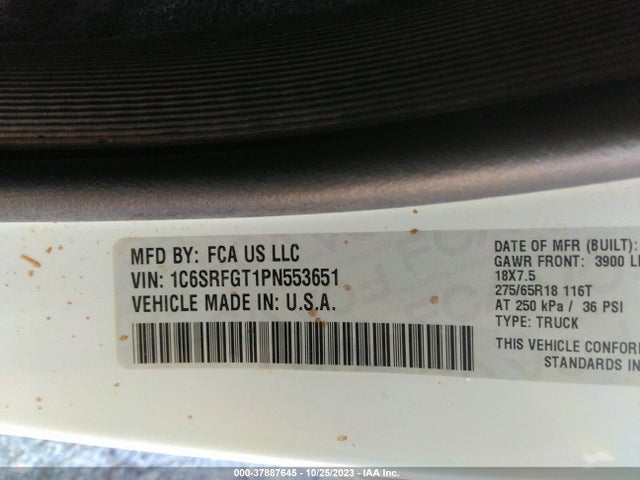 1C6SRFGT1PN553651 RAM 1500 Tradesman