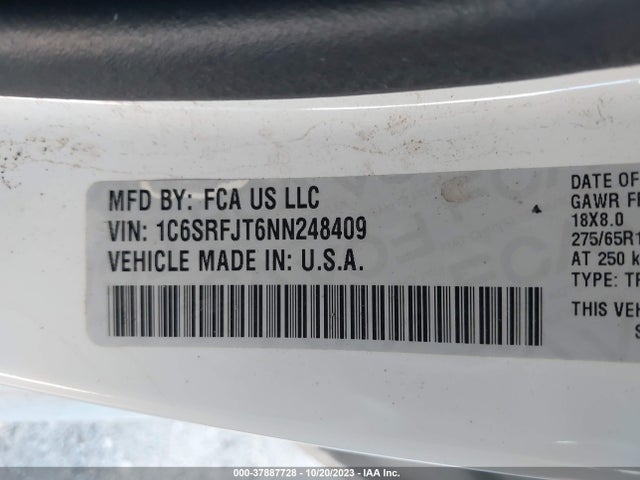 1C6SRFJT6NN248409 RAM 1500 Laramie